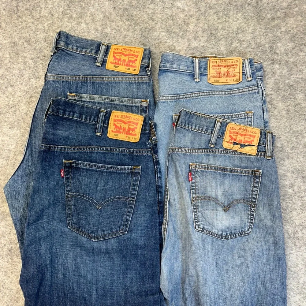 Lot of 4 Levi's 550 569 514 Relaxed Jeans Men's 38x30 Blue Denim Work Pants